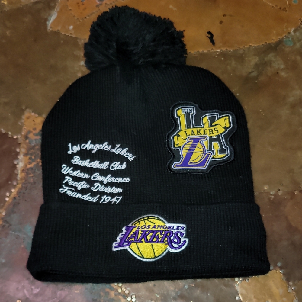 Los Angeles Lakers Black Beanie. Embroidered. Ultra Game. Never Worn